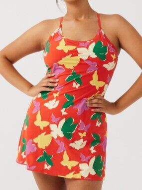 NWT Outdoor Voices Slice of Life Pink Butterfly Exercise Dress Size 2XL